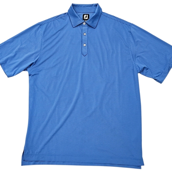FootJoy Blue on Blue Stripe Performance Golf Polo Shirt Quick Dry XL Foot Joy - Picture 1 of 5